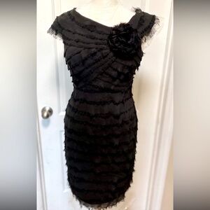 London Style NIGHTS Black Tiered Cocktail Dress